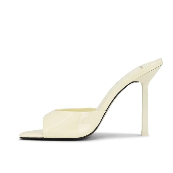 BLACK SUEDE STUDIO Juicy 100 Mules in Butter Patent Yellow 39 with Box High Heel - Picture 4 of 10